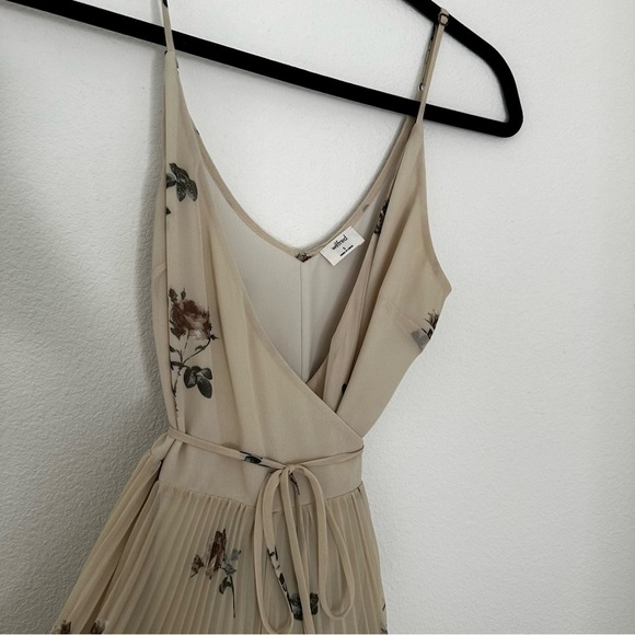 Aritzia Wilfred Beaune Floral Pleated Wrap Dress Size Small Women’s Thin Stripes - Picture 5 of 12